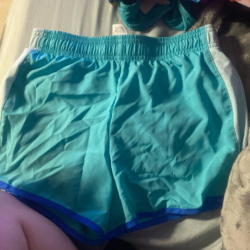 Teal and blue shorts